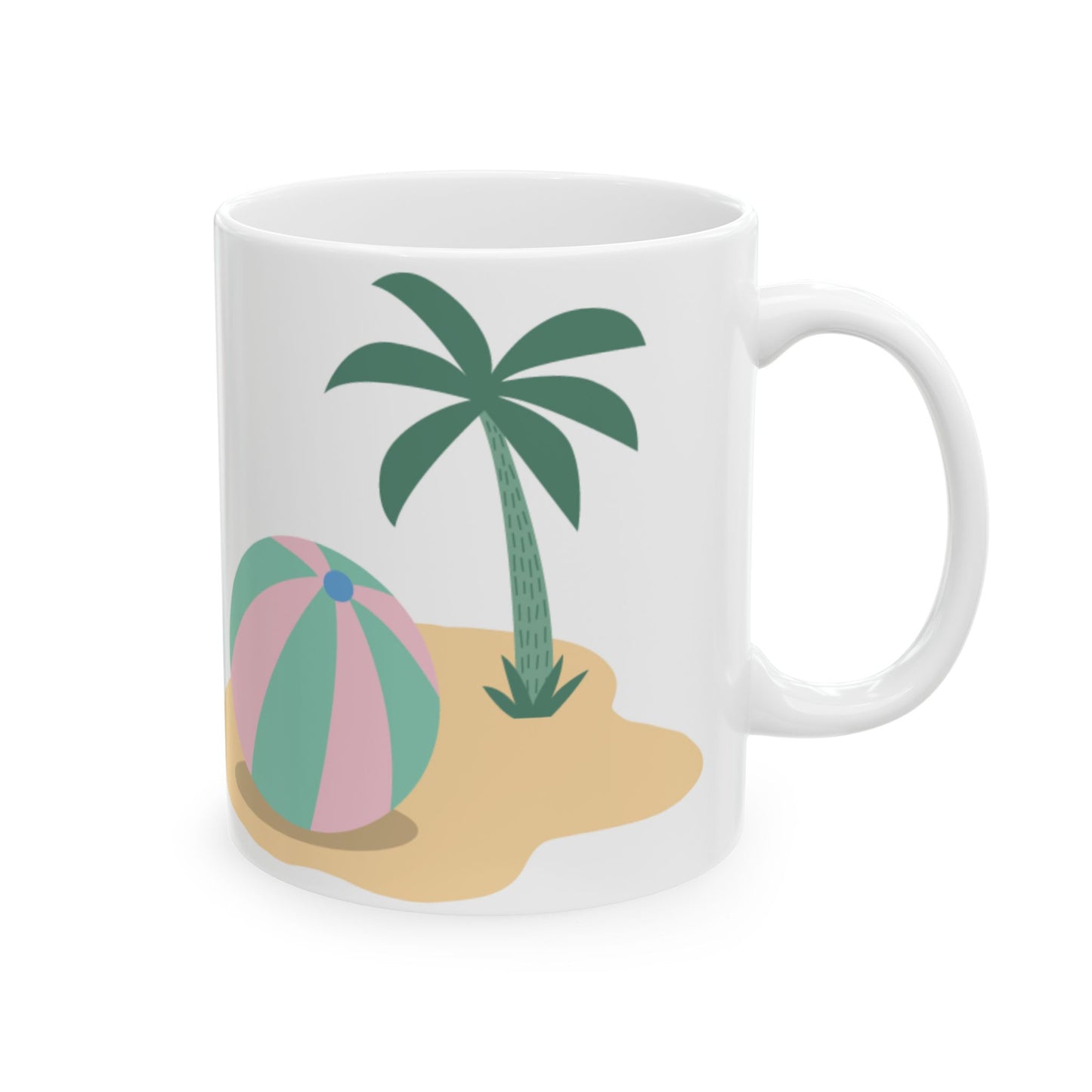 Beach Style Coffee Mug, Ceramic Coffee Cup, 11oz or 15oz Size, Perfect Gift