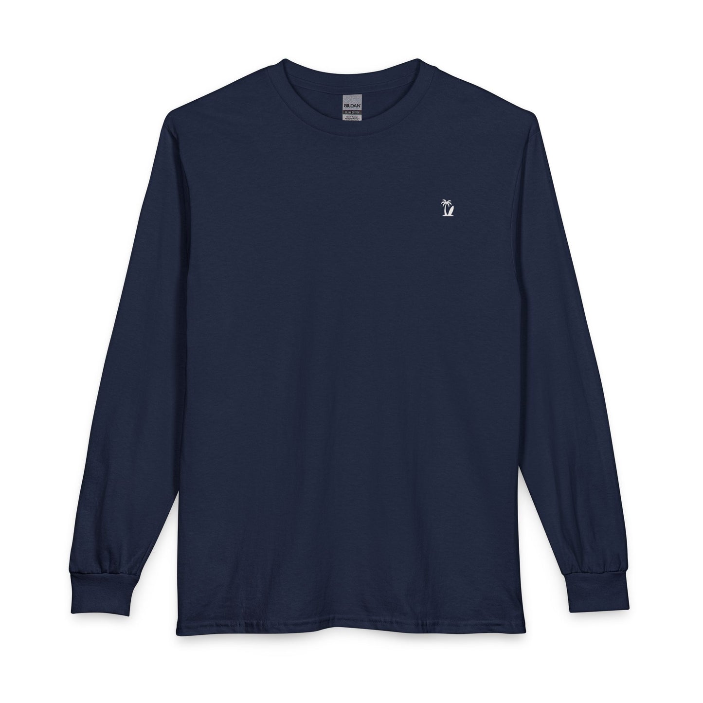 Vacay Surf Minimal Long Sleeve Tee - Casual 100% Cotton, Color Options