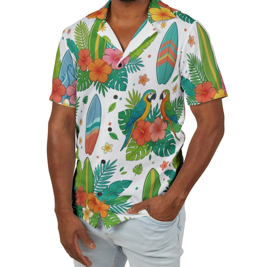 Men's Premium Hawaiian Camp Shirt - Surfboards | Soft Lightweight Fabric Shirt