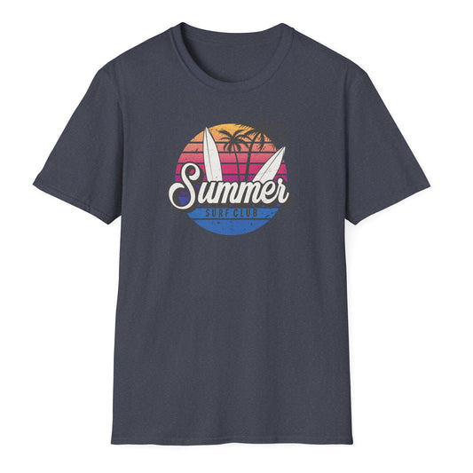 Summer Surf Club Soft T-Shirt, Sport Activewear Tee, Unisex, Color Options