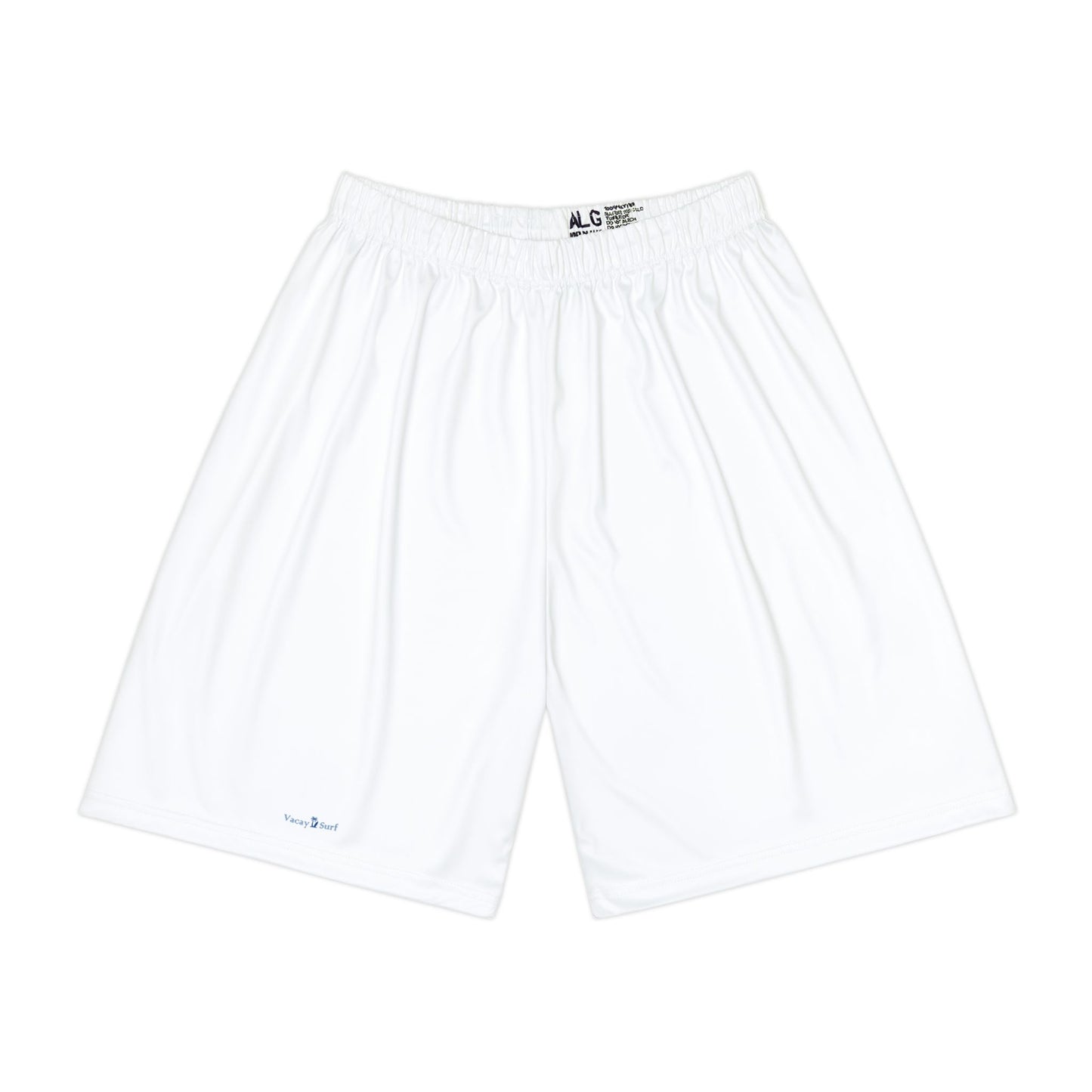 Vacay Surf Men’s Sports Shorts - Athletic Beach Shorts, Color: White
