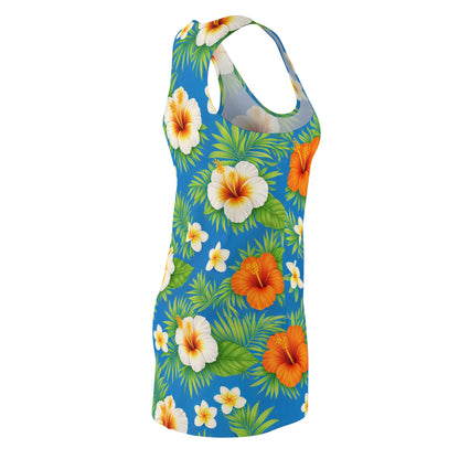 Tropical Hibiscus Floral Racerback Hawaiian Dress | Lightweight Sporty Fit