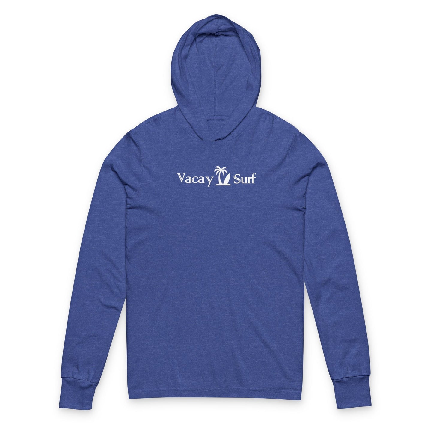 Vacay Surf Hooded Long Sleeve Tee - Lightweight Beach Hoodie, Color Options