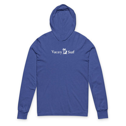 Vacay Surf Hooded Long Sleeve Tee - Lightweight Beach Hoodie, Color Options