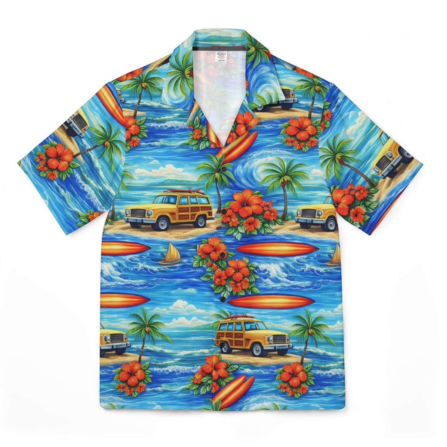 Men's 'Woody' Hawaiian Camp Shirt - Lightweight Eco-Recycled Material