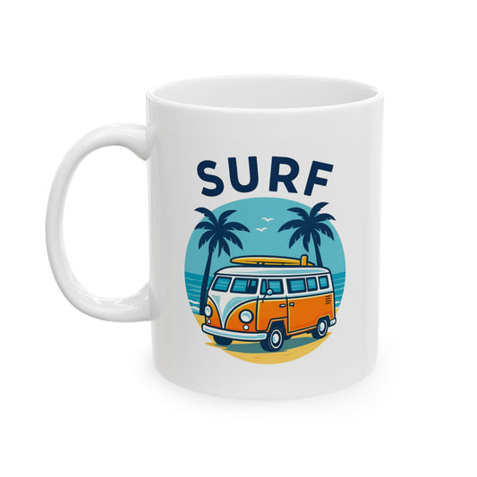 'Surf Buggy' Coffee Mug, Ceramic Coffee Cup, 11oz or 15oz Size Options