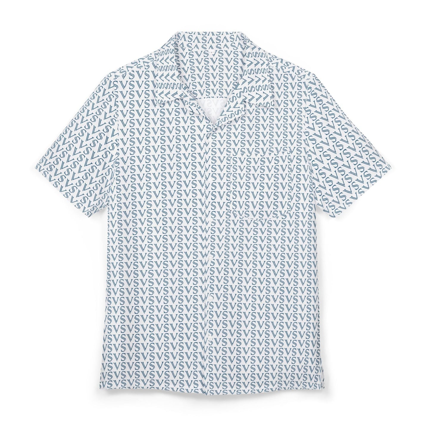 The Vacay Surf - Light Blue Geometric Hawaiian Shirt, All-Over VS Pattern