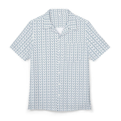 The Vacay Surf - Light Blue Geometric Hawaiian Shirt, All-Over VS Pattern