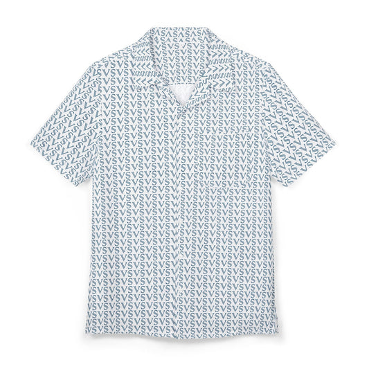 The Vacay Surf - Light Blue Geometric Hawaiian Shirt, All-Over VS Pattern