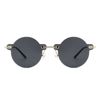 Women's Sunglasses - Crescent | Retro Round Rimless Classics, Color Options