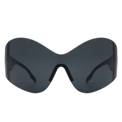 Women's Sunglasses - Oriel | Rimless Wraparound Shield, Color Options
