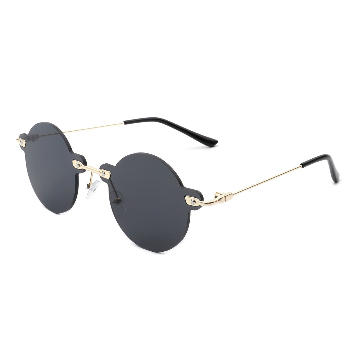 Women's Sunglasses - Crescent | Retro Round Rimless Classics, Color Options
