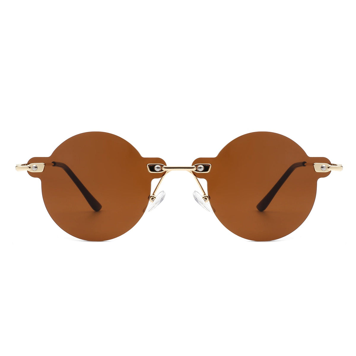 Women's Sunglasses - Crescent | Retro Round Rimless Classics, Color Options