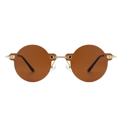 Women's Sunglasses - Crescent | Retro Round Rimless Classics, Color Options