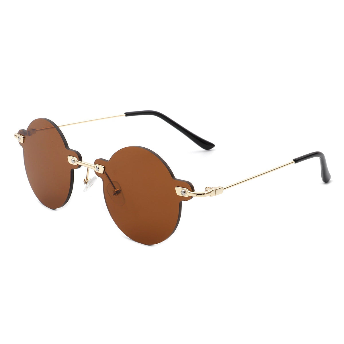 Women's Sunglasses - Crescent | Retro Round Rimless Classics, Color Options
