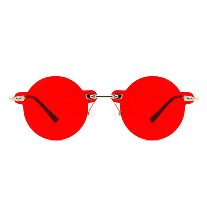 Women's Sunglasses - Crescent | Retro Round Rimless Classics, Color Options