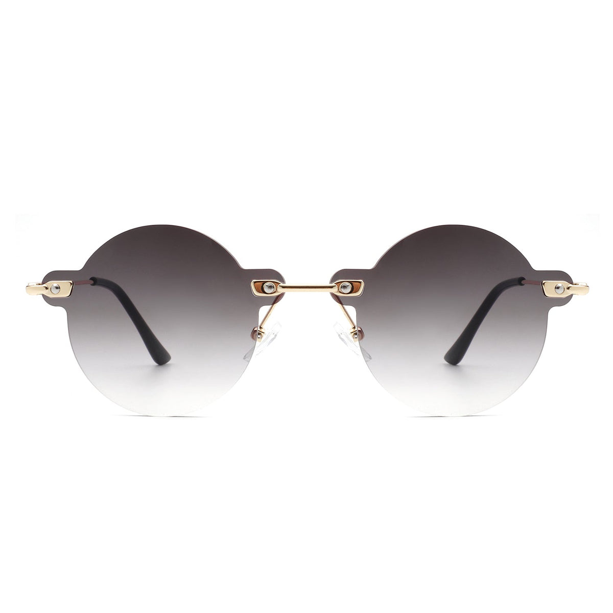Women's Sunglasses - Crescent | Retro Round Rimless Classics, Color Options