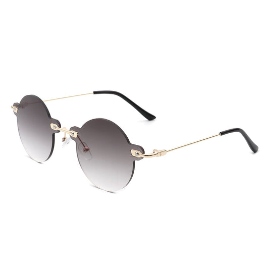 Women's Sunglasses - Crescent | Retro Round Rimless Classics, Color Options