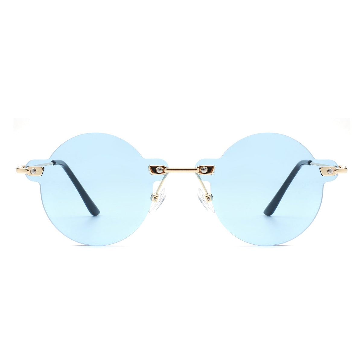 Women's Sunglasses - Crescent | Retro Round Rimless Classics, Color Options