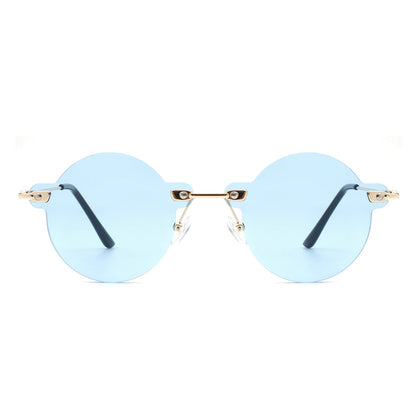 Women's Sunglasses - Crescent | Retro Round Rimless Classics, Color Options