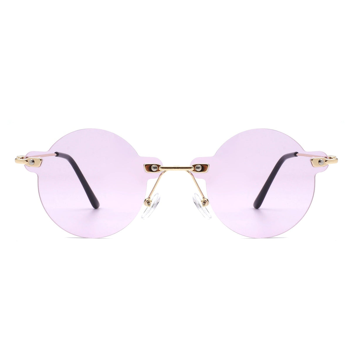 Women's Sunglasses - Crescent | Retro Round Rimless Classics, Color Options