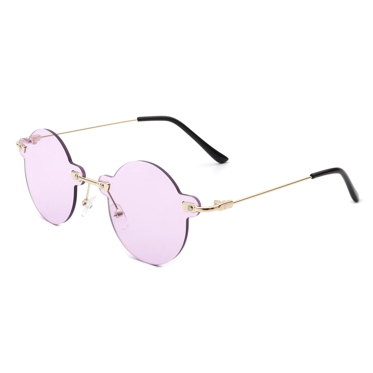 Women's Sunglasses - Crescent | Retro Round Rimless Classics, Color Options