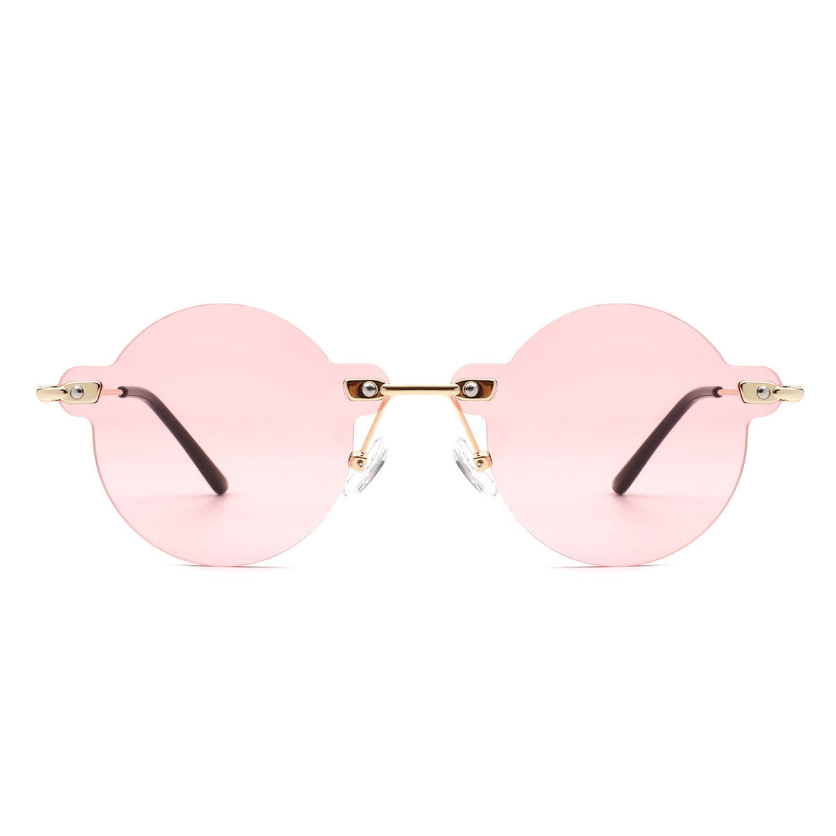 Women's Sunglasses - Crescent | Retro Round Rimless Classics, Color Options