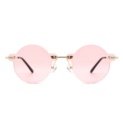 Women's Sunglasses - Crescent | Retro Round Rimless Classics, Color Options