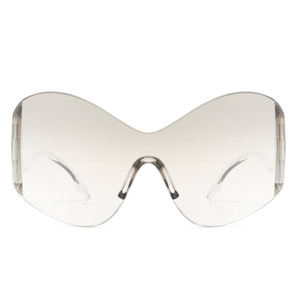 Women's Sunglasses - Oriel | Rimless Wraparound Shield, Color Options