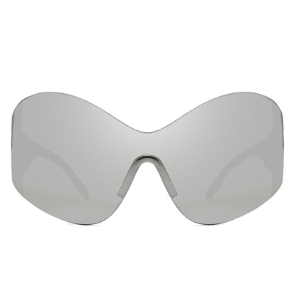 Women's Sunglasses - Oriel | Rimless Wraparound Shield, Color Options
