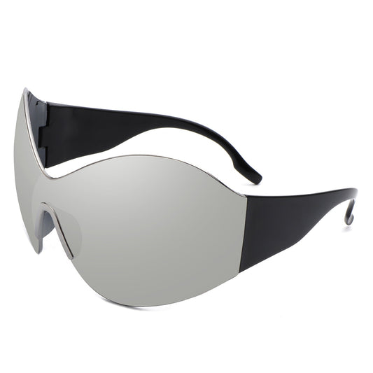 Women's Sunglasses - Oriel | Rimless Wraparound Shield, Color Options