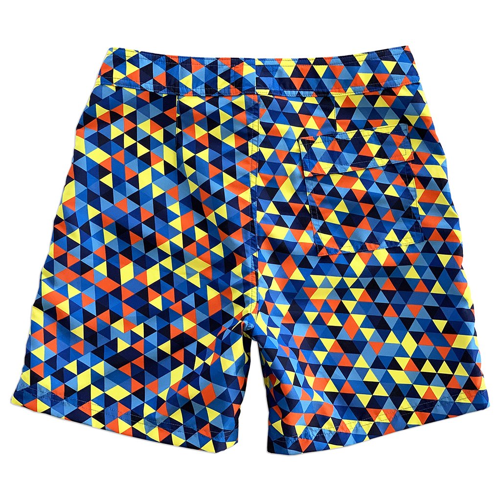 Eco-Beachwear Surf Boardshorts Geometric Blue 17" by La Palma