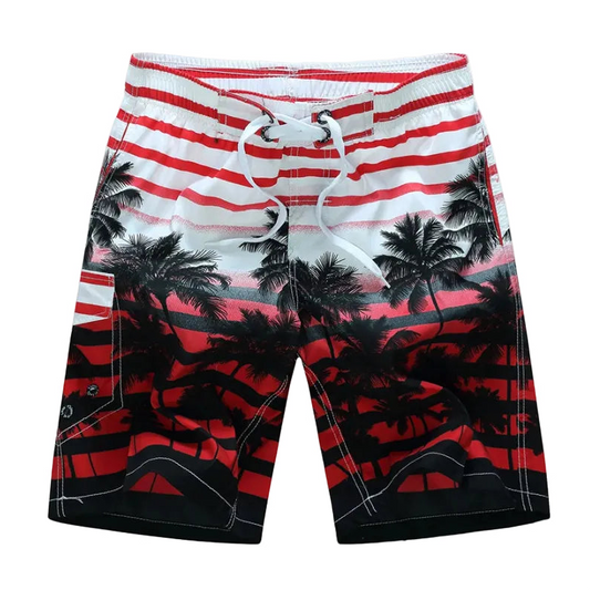 Men's Board Shorts - Elastic Waist Comfortable Quick Dry with Pockets/Liner