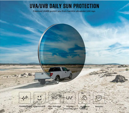 Photochromic or Night Vision Polarized Sunglasses, Eyewear With Case