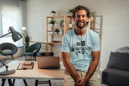 High Fidelity Soothing Blue Eco-Friendly Super Soft T-Shirt, by Paulville Goods