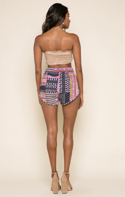 Women's Gigi Drawstring Shorts | 100% Viscose, Lightweight, Pink/Black/White