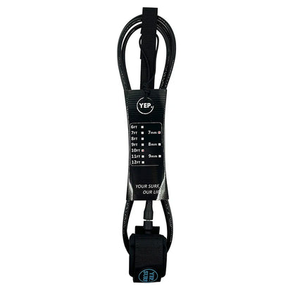 Surf Leash Black or Pink/Blue, 6 to 10 feet Length 7mm Thick, TPU, Stainless Swivel