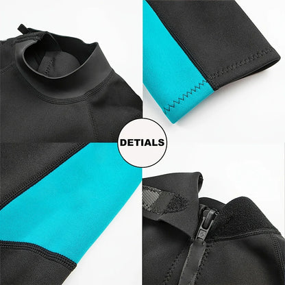 Women's Short Sleeve Wetsuit - 3mm Neoprene Spring Suit with Back Zipper
