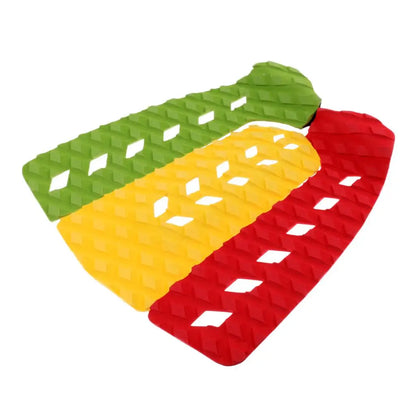 3 Piece Rasta Colors Surfboard Traction Pad, Non-Slip Comfortable Stick Grip