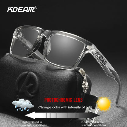 Photochromic or Night Vision Polarized Sunglasses, Eyewear With Case