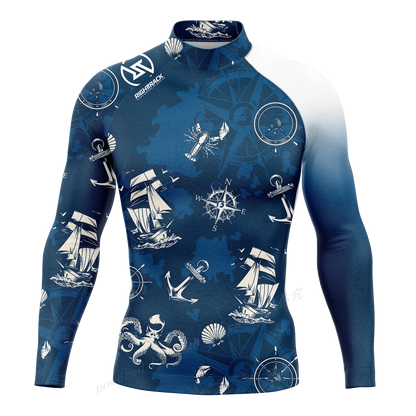 Men's Long Sleeve Rashguard - Color/Style Options, UV Protection Rash Guard
