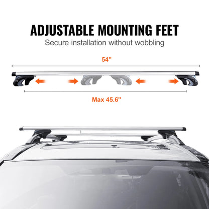 Adjustable Roof Rack CrossBars - for SUVs, Cars w/ Side Bars, 200LBS Capacity