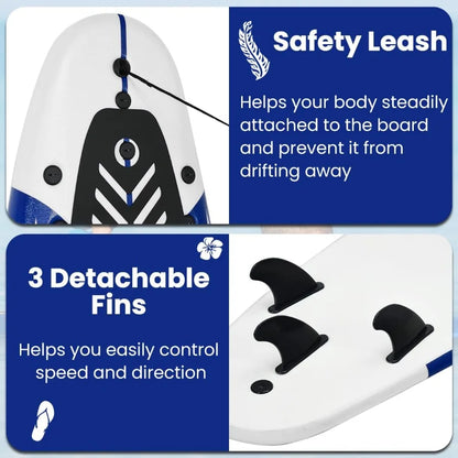 6' Soft Top Surfboard with 3 Removable Fins Leash Included EPS Core EPE Deck