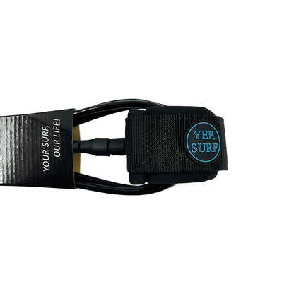 Surf Leash Black or Pink/Blue, 6 to 10 feet Length 7mm Thick, TPU, Stainless Swivel