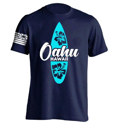 Men's Cotton Shirt OAHU HAWAII SURFING Distressed T-Shirt Unisex Surf Shirt