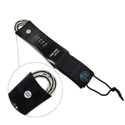 Surfboard Leash 7-8mm Thick, 6ft/7ft with Color Options, Stainless Swivel