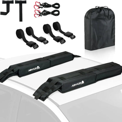 Universal Soft Roof Rack Pads with Straps, Ropes, Loops and Bag for all Surfboards