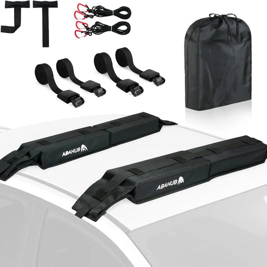 Universal Soft Roof Rack Pads with Straps, Ropes, Loops and Bag for all Surfboards