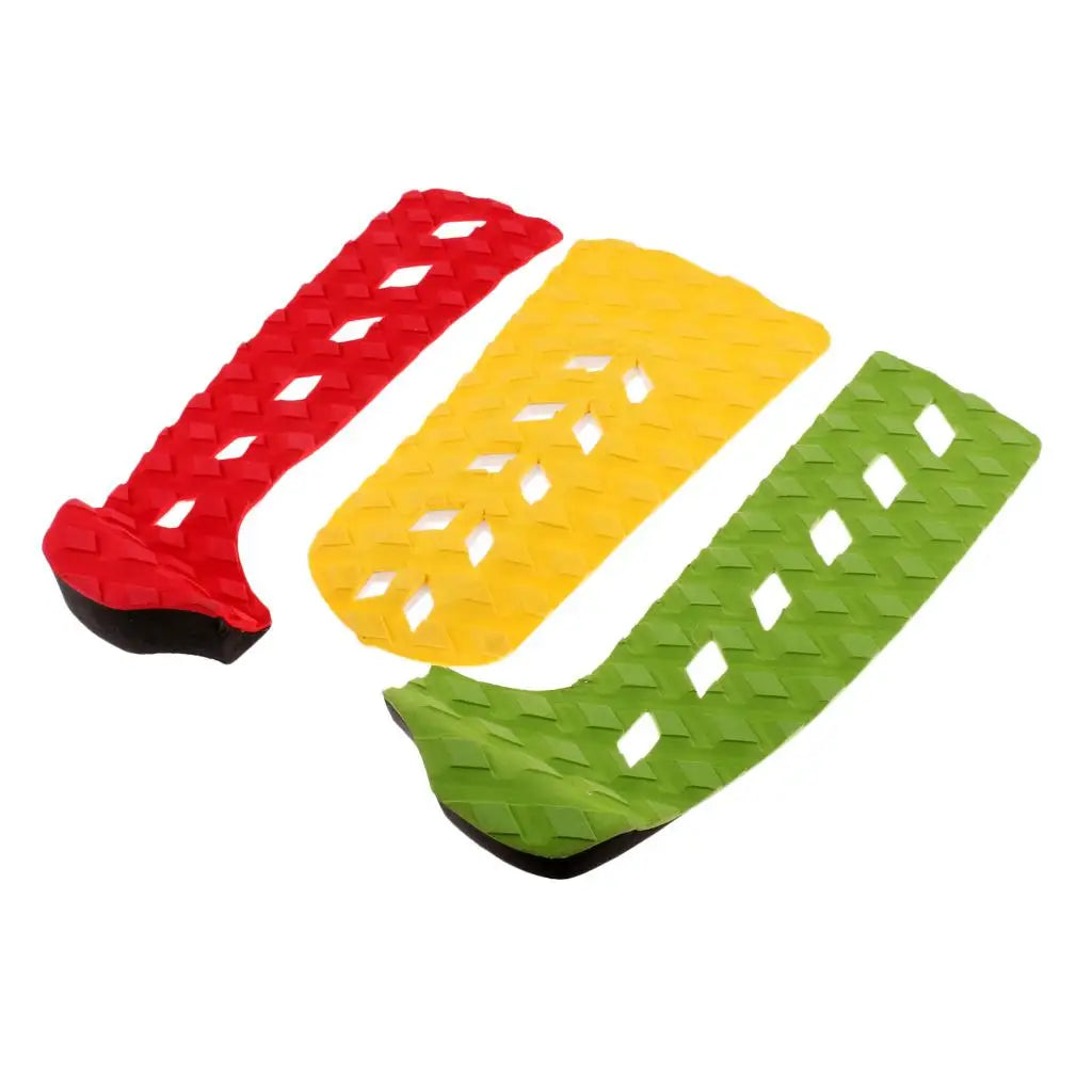 3 Piece Rasta Colors Surfboard Traction Pad, Non-Slip Comfortable Stick Grip