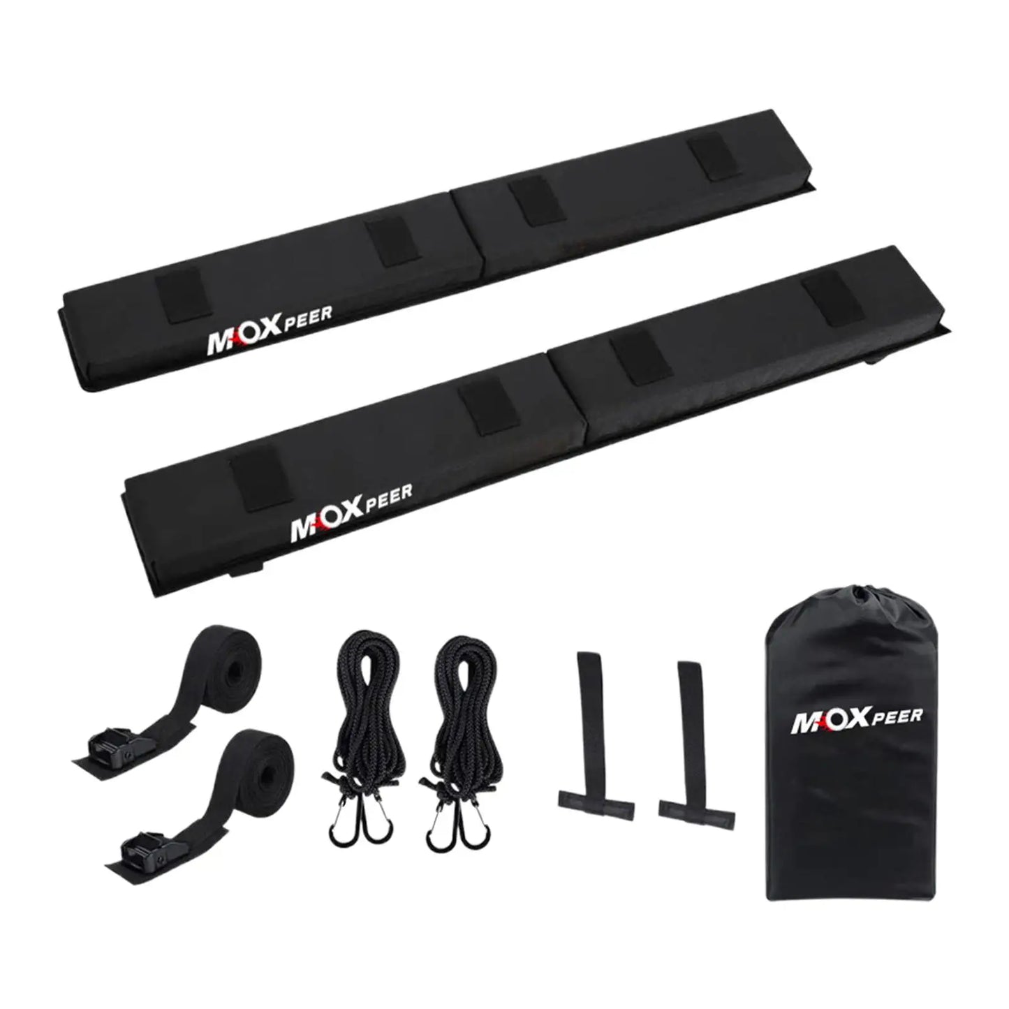 Soft Roof Rack Pads for Existing Racks - Portable with Tie Down Straps and Ropes